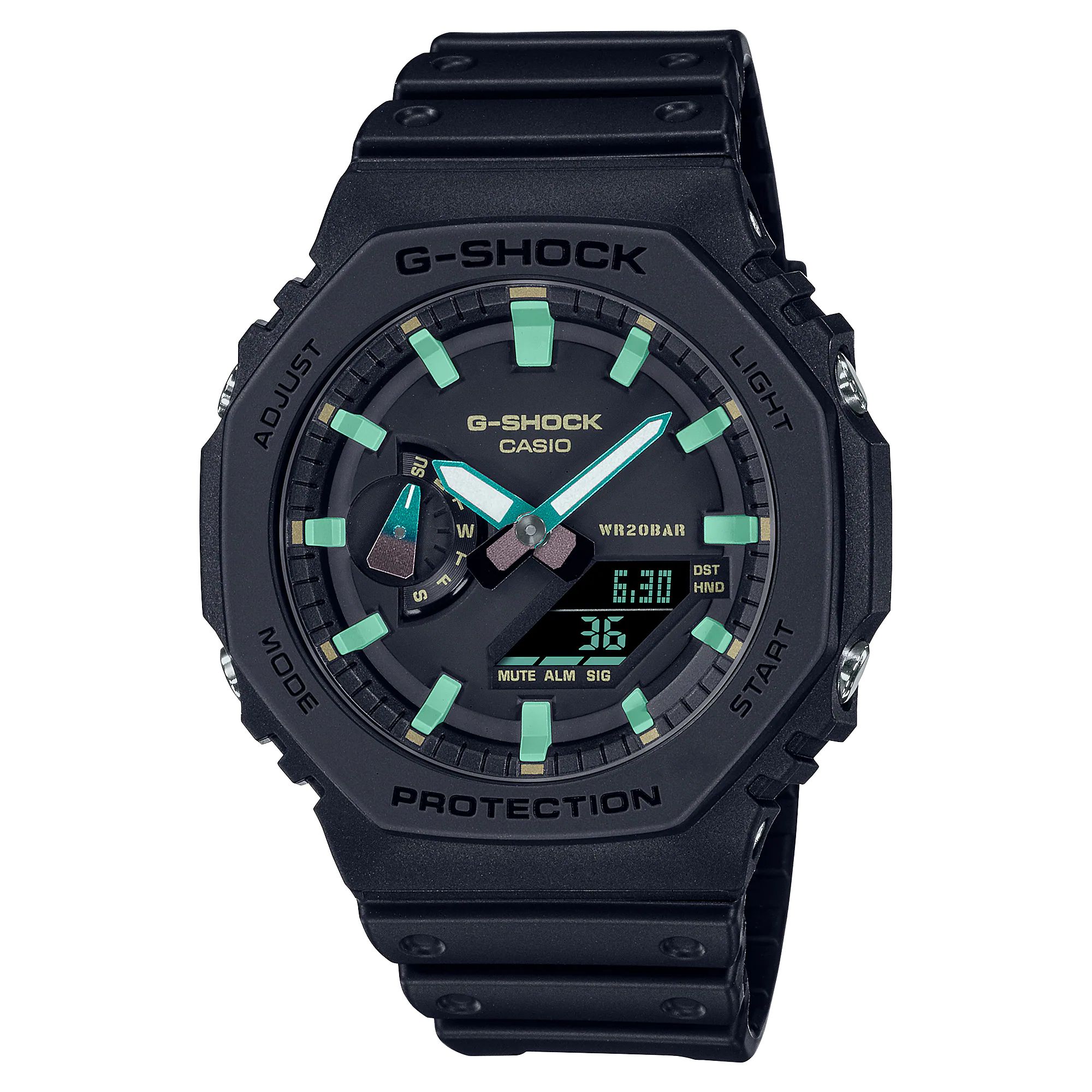

Наручные часы мужские Casio GA-2100RC-1A черные, GA-2100RC-1A