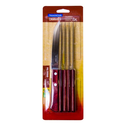 фото Набор ножей для стейков tramontina churrasco polywood 13 см 6 предметов