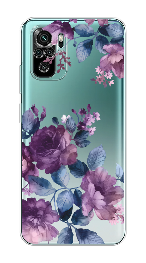 

Чехол на Xiaomi Redmi Note 10 "Purple Blossoms", Синий;фиолетовый, 39750-1