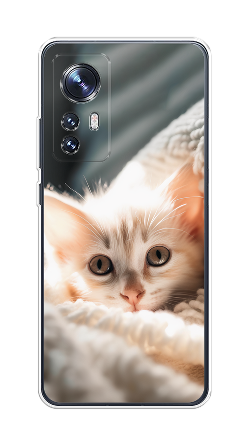 

Чехол на Xiaomi 12/12X/12S "Белый шкодливый котенок", Серый;белый;бежевый;оранжевый, 316050-1