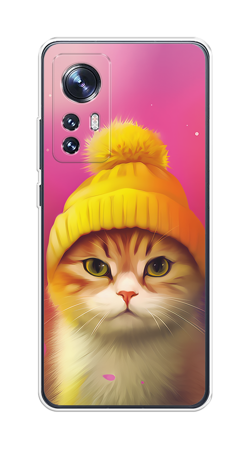 

Чехол на Xiaomi 12/12X/12S "Котик в шапочке", Розовый;желтый;бежевый, 316050-1