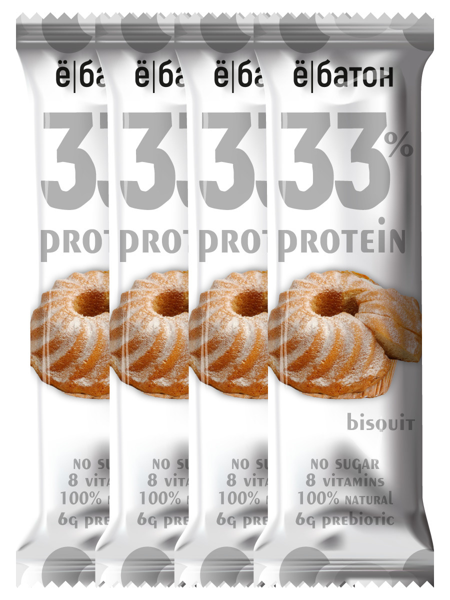 фото Протеиновый батончик ёбатон 33% protein bar 45 г коробка 15 шт карамельный бисквит ё|батон