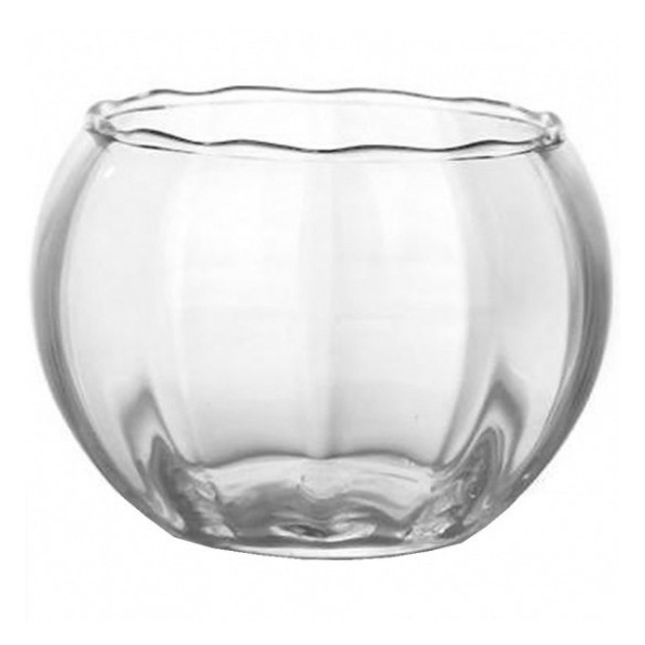 Ваза-подсвечник стеклянная для декора Неман 10 см прозрачная
