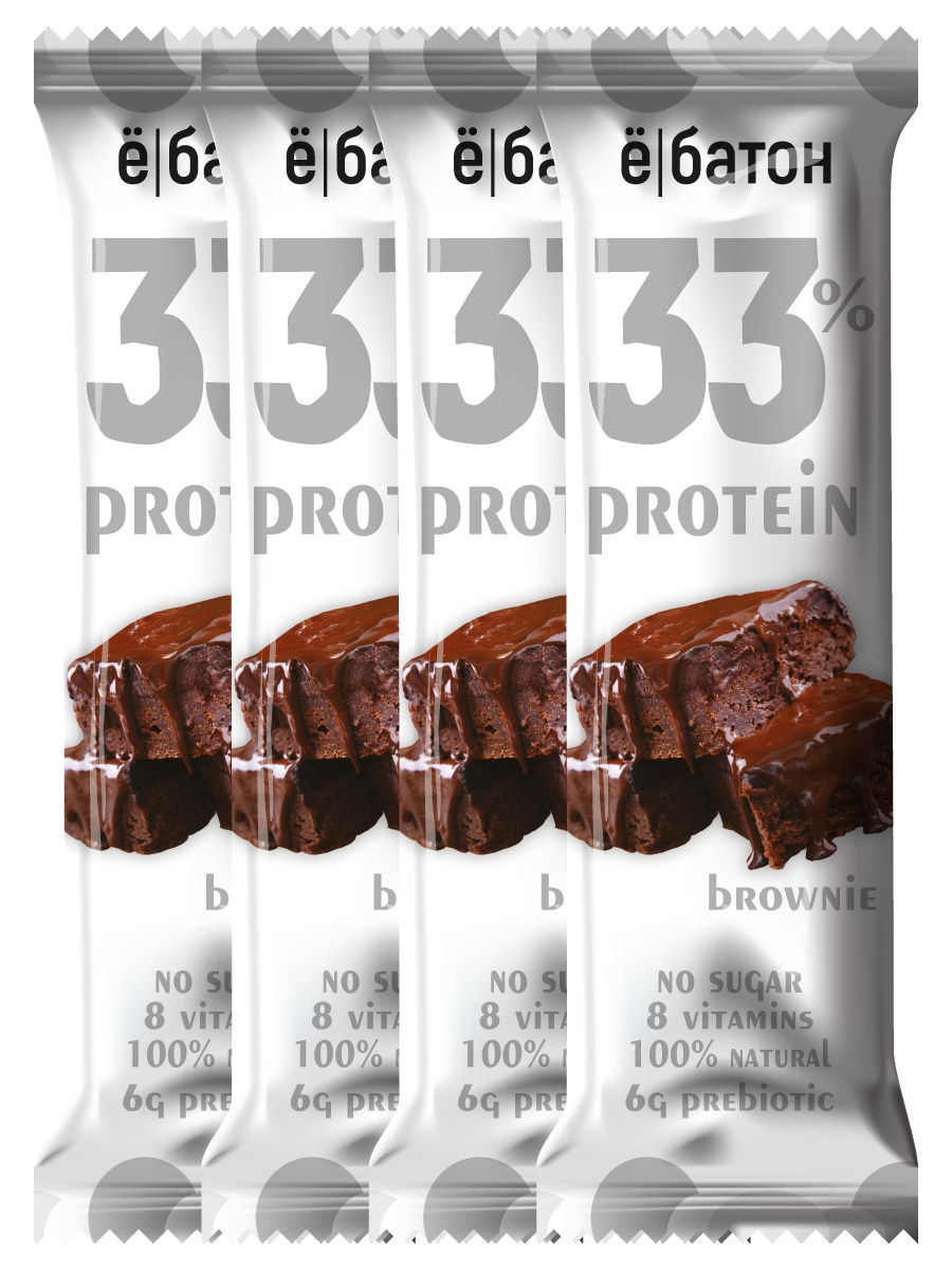 фото Протеиновый батончик ёбатон 33% protein bar 45 г коробка 15 шт брауни ё|батон