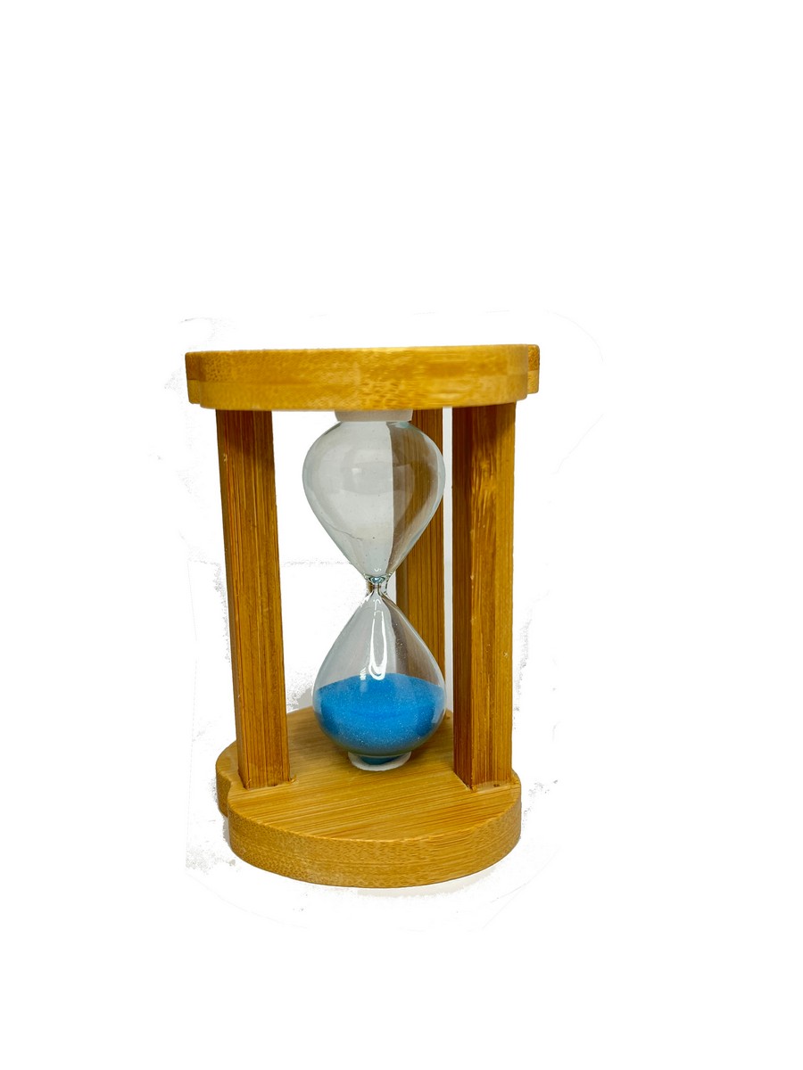 Песочные часы Яблочко из дерева на 3 минуты с синим песком