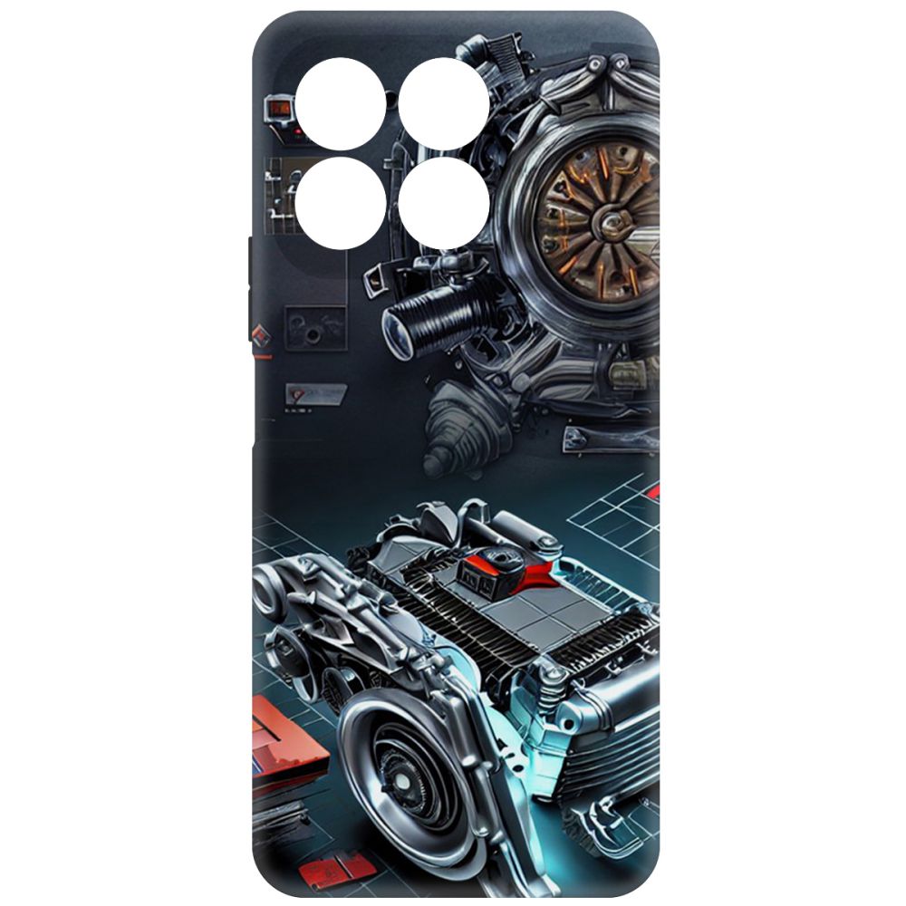 

Чехол-накладка Krutoff Soft Case Моторы для Honor X8b черный