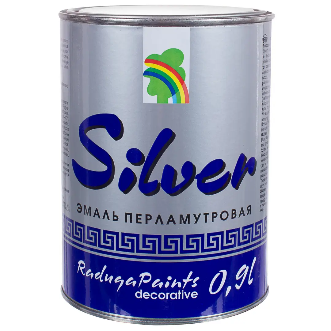 Эмаль акриловая перламутровое серебро Р-117 0.9 л эмаль перламутровая dali decor magic 0 25 л серебро