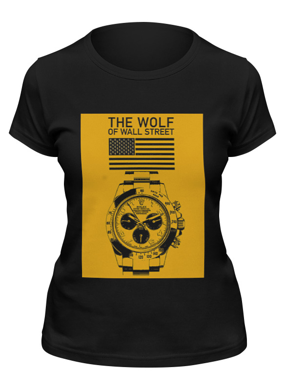 

Футболка женская Printio The wolf of wall street черная L, Черный, The wolf of wall street