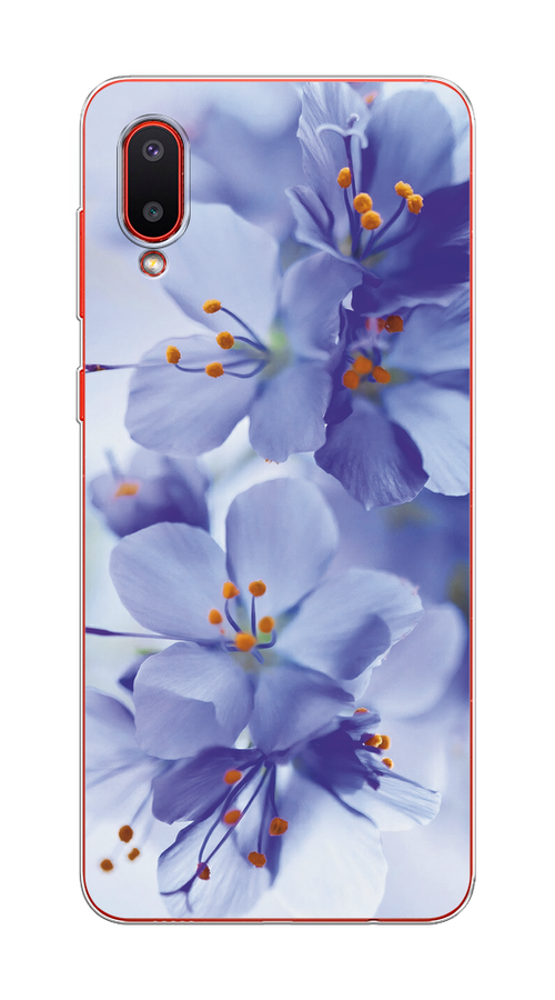 

Чехол на Samsung Galaxy A02 "Фиолетовые цветки", Фиолетовый;синий, 2102550-1