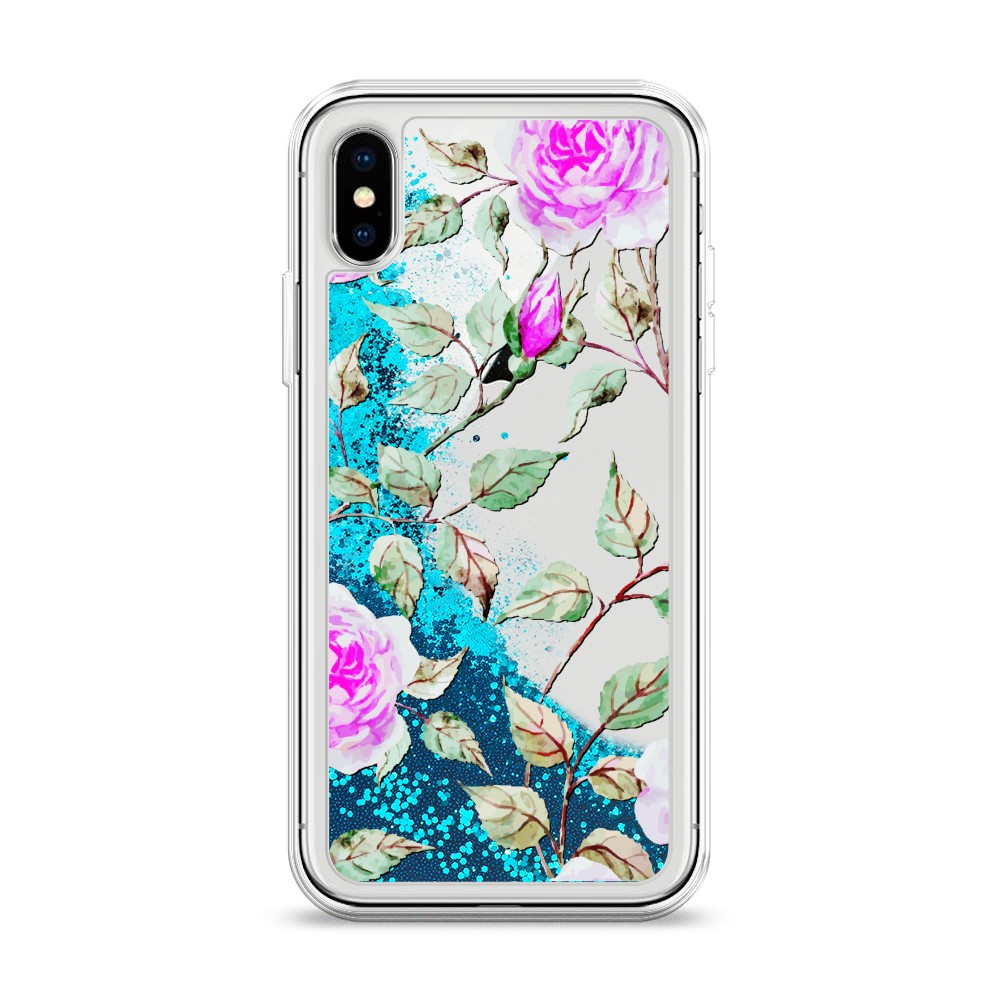 

Жидкий чехол с блестками "Цветочная фантазия 7" на Apple iPhone XS (10S), 11893-1