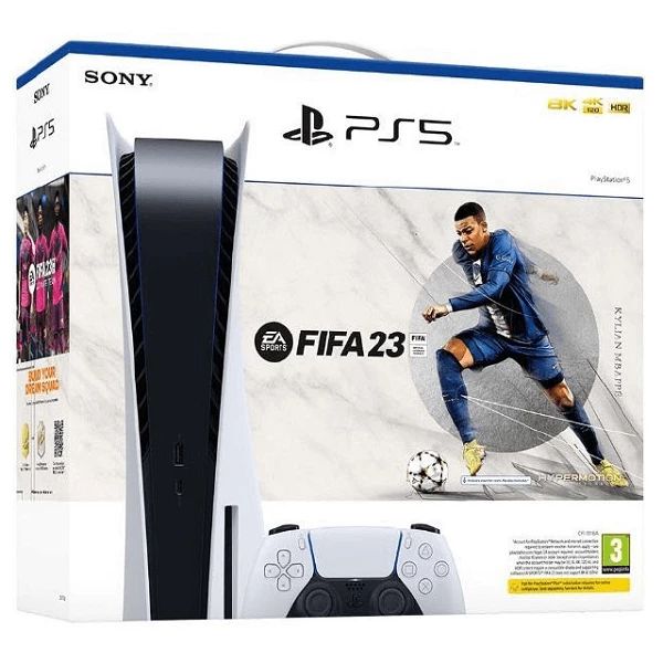 

Игровая приставка Sony PlayStation 5 + Игра FIFA 23, Белый;черный
