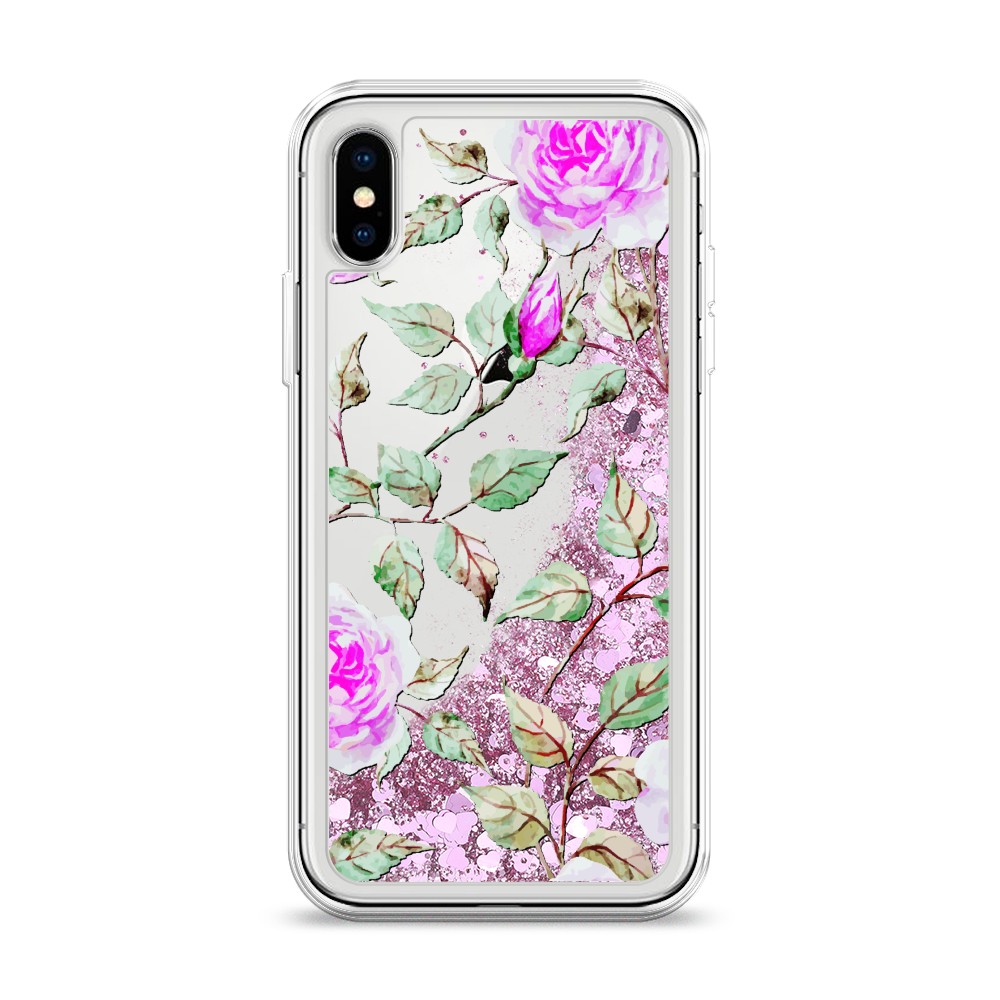 

Жидкий чехол с блестками "Цветочная фантазия 7" на Apple iPhone XS (10S), 11894-1