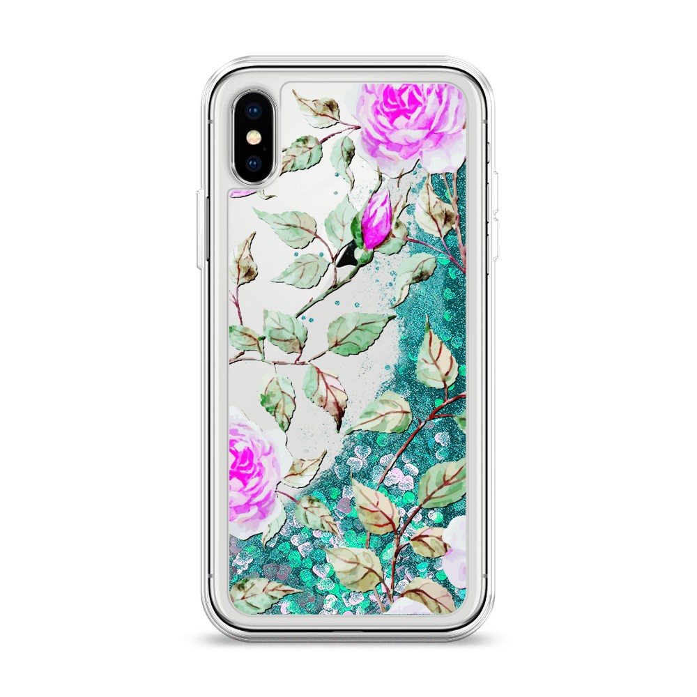 

Жидкий чехол с блестками "Цветочная фантазия 7" на Apple iPhone XS (10S), 11895-1