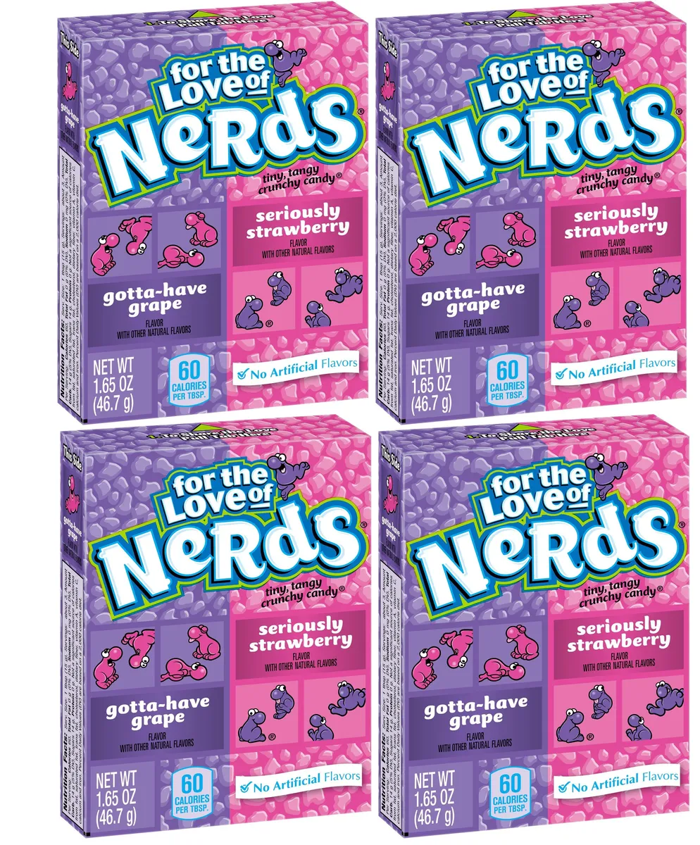 

Жевательные Конфеты Nerds Wonka/Нердс Вонка Виноград & Клубника (США) 47 г по 4шт., Конфеты