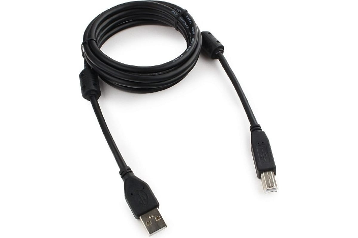 

Кабель Cablexpert USB A-USB B вилка-вилка 1.8м (CCF2-USB2-AMBM-6) черный
