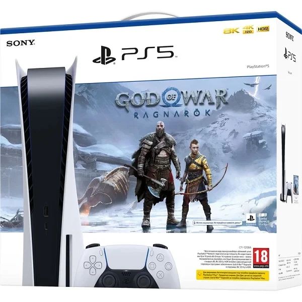 

Игровая приставка PlayStation 5 825Gb (3-ревизия) белая (с дисководом) + God of War Ragnar, Белый;черный