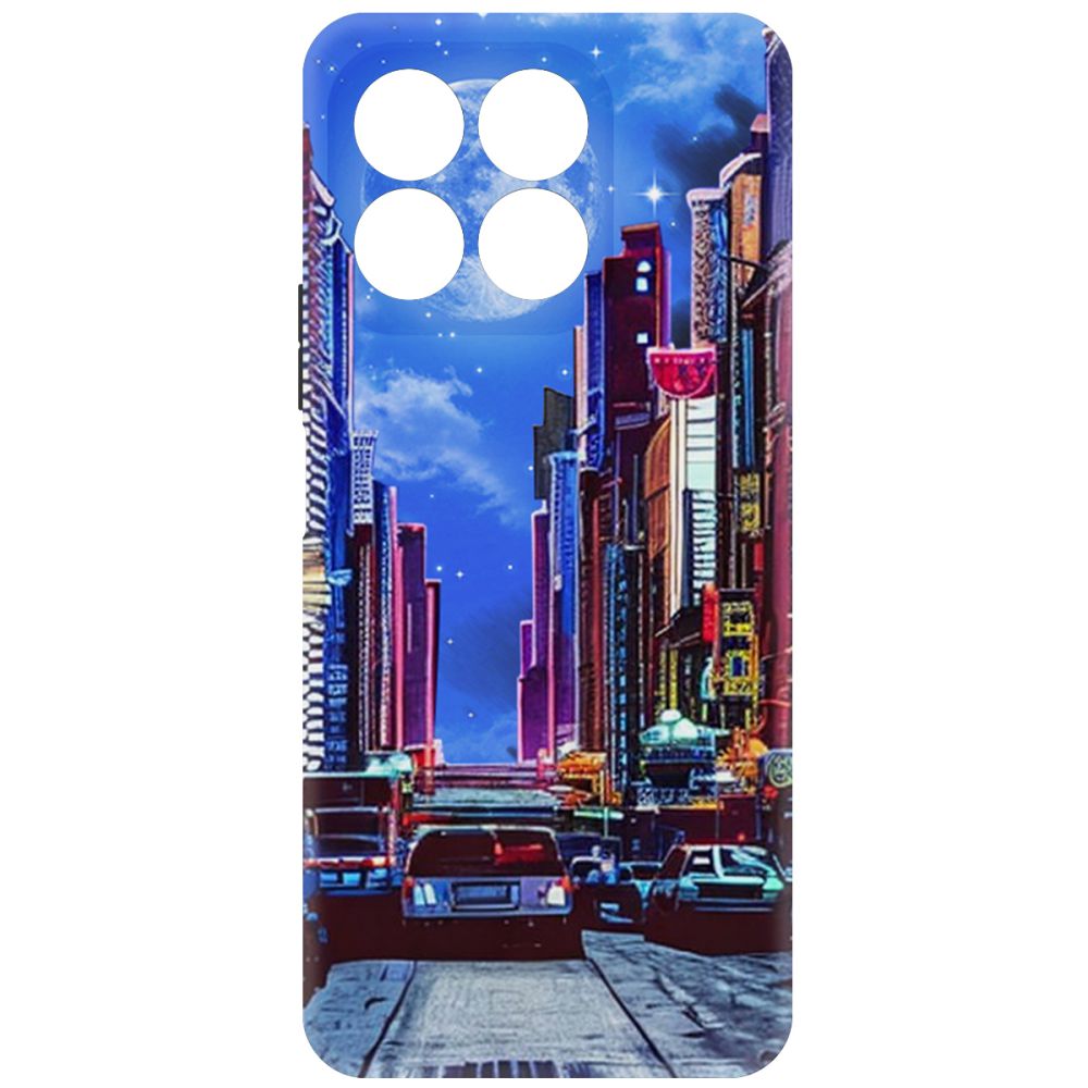 

Чехол-накладка Krutoff Soft Case Ночной город для Honor X8b черный