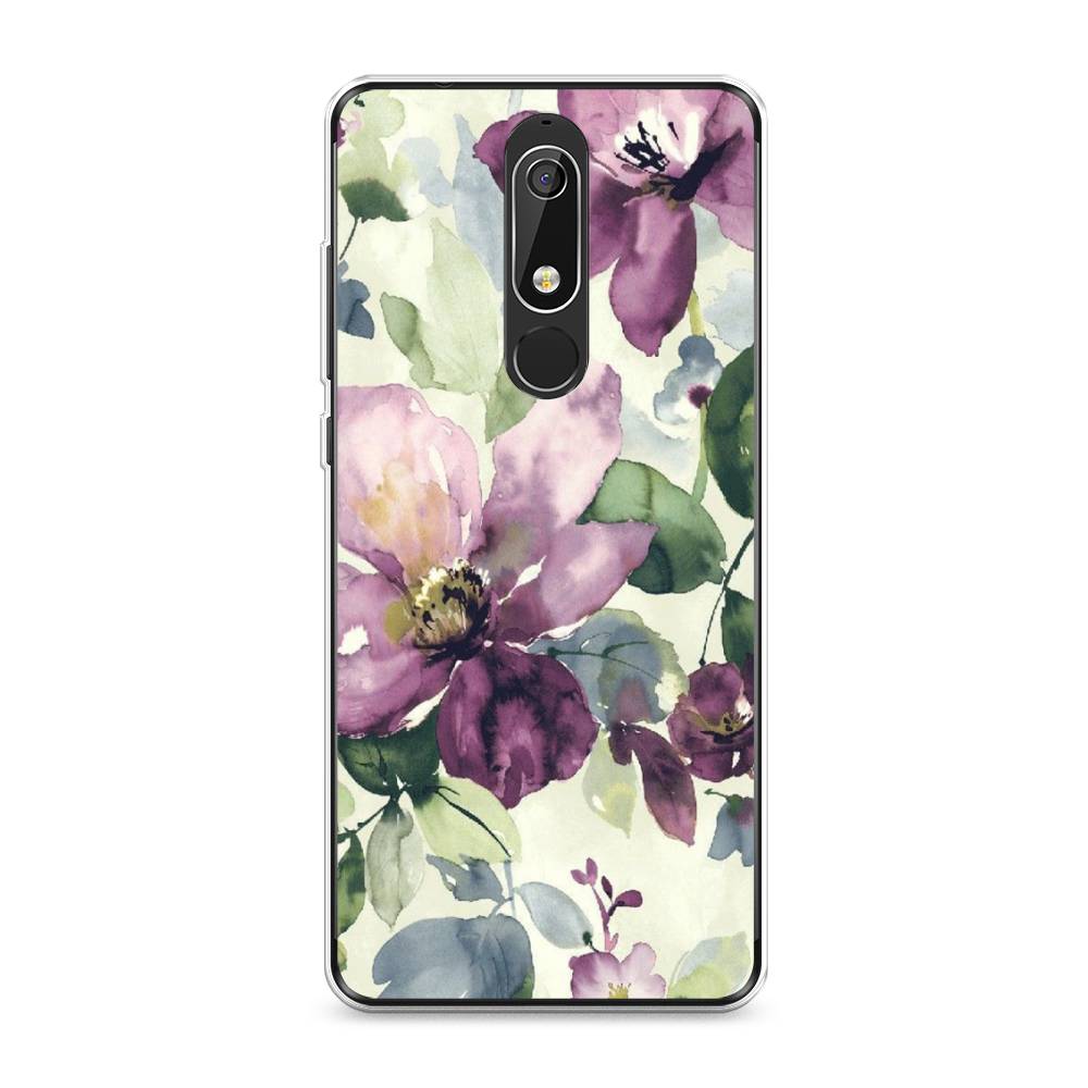

Чехол Awog "Сиреневые цветы-акварель" для Nokia 5.1, 121750-10