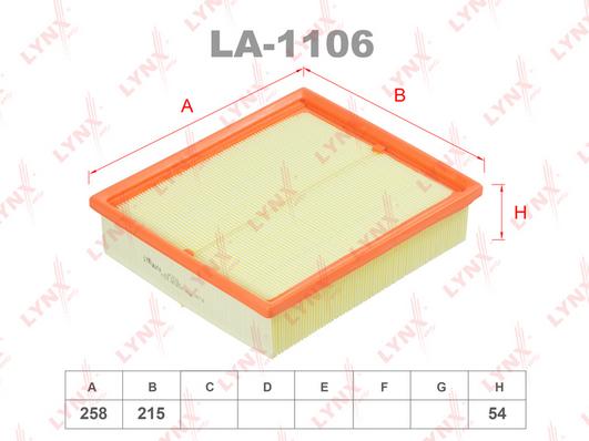 

Фильтр воздушный двигателя LYNXAUTO la1106