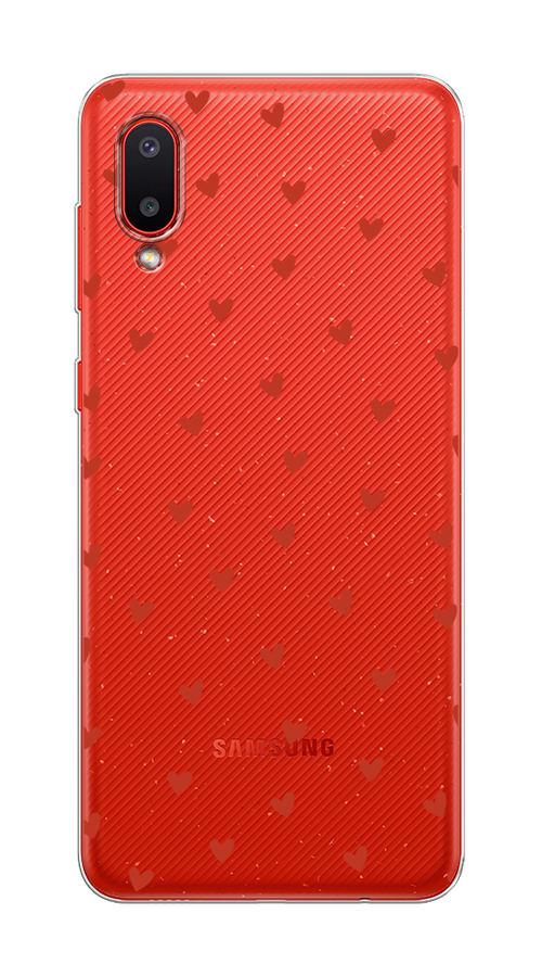 

Чехол на Samsung Galaxy A02 "Red hearts", Красный;прозрачный, 2102550-1