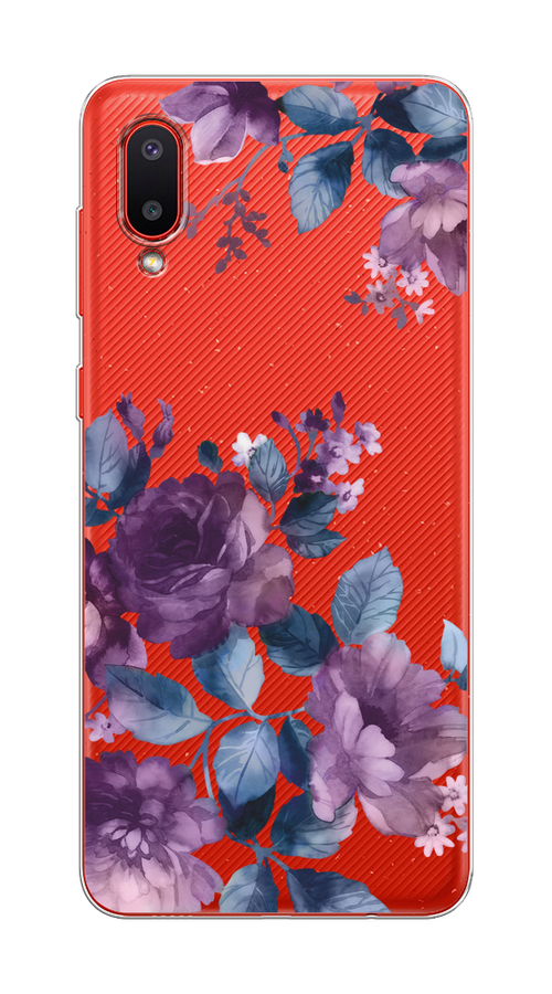 

Чехол на Samsung Galaxy A02 "Purple Blossoms", Синий;фиолетовый, 2102550-1