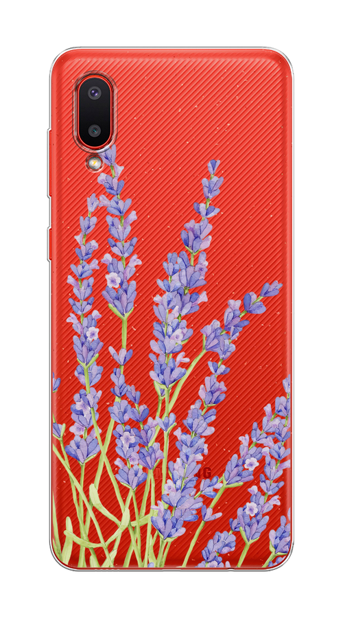 

Чехол на Samsung Galaxy A02 "Лавандовые стебли", Фиолетовый;зеленый, 2102550-1