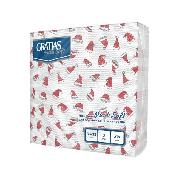 Салфетки бумажные Gratias Push soft 2 слоя 33 х 33 см 25 шт