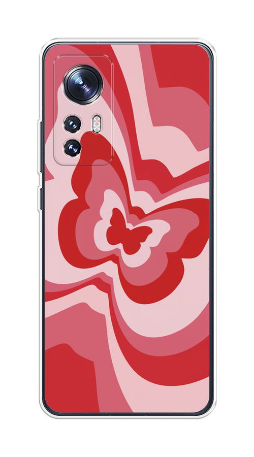 

Чехол на Xiaomi 12/12X/12S "Бабочка в стиле хиппи", Красный;розовый, 316050-1