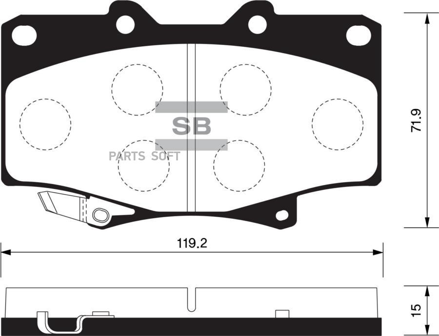 

Колодки передние TOYOTA Land Cruiser 80 SANGSIN BRAKE SP1217, SP1217