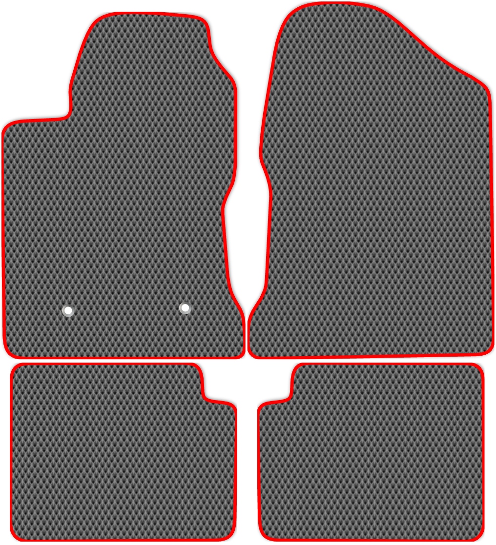 

Коврики ЭВА в салон для Toyota Corolla 9 (E120) 2004 - 2007, 4 шт. серый, красный кант, 4813-S4Y-H