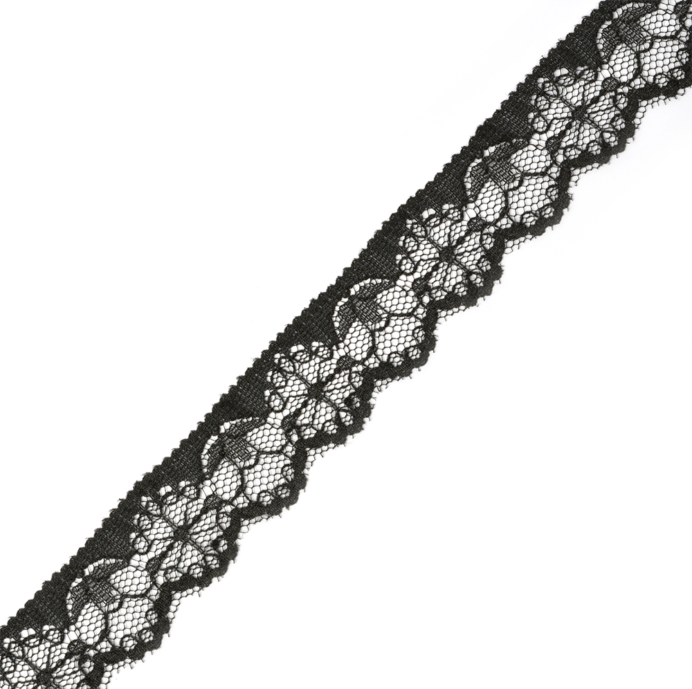 

Кружево-трикотаж KRUZHEVO, 25мм, цвет черный, уп.18,3м