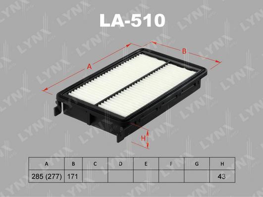 

Фильтр воздушный двигателя LYNXAUTO la510