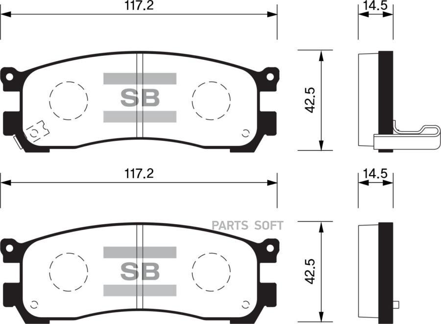 

Тормозные колодки Sangsin brake задние SP1528, SP1528