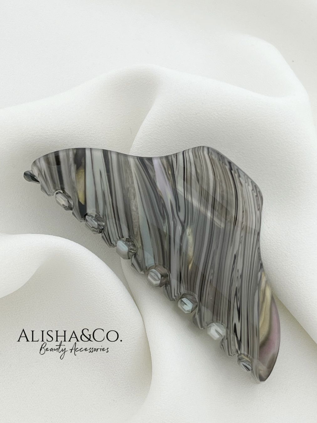 

Заколка-краб женская Alisha&Co. Enigma серая, 1 шт, Серый, Enigma