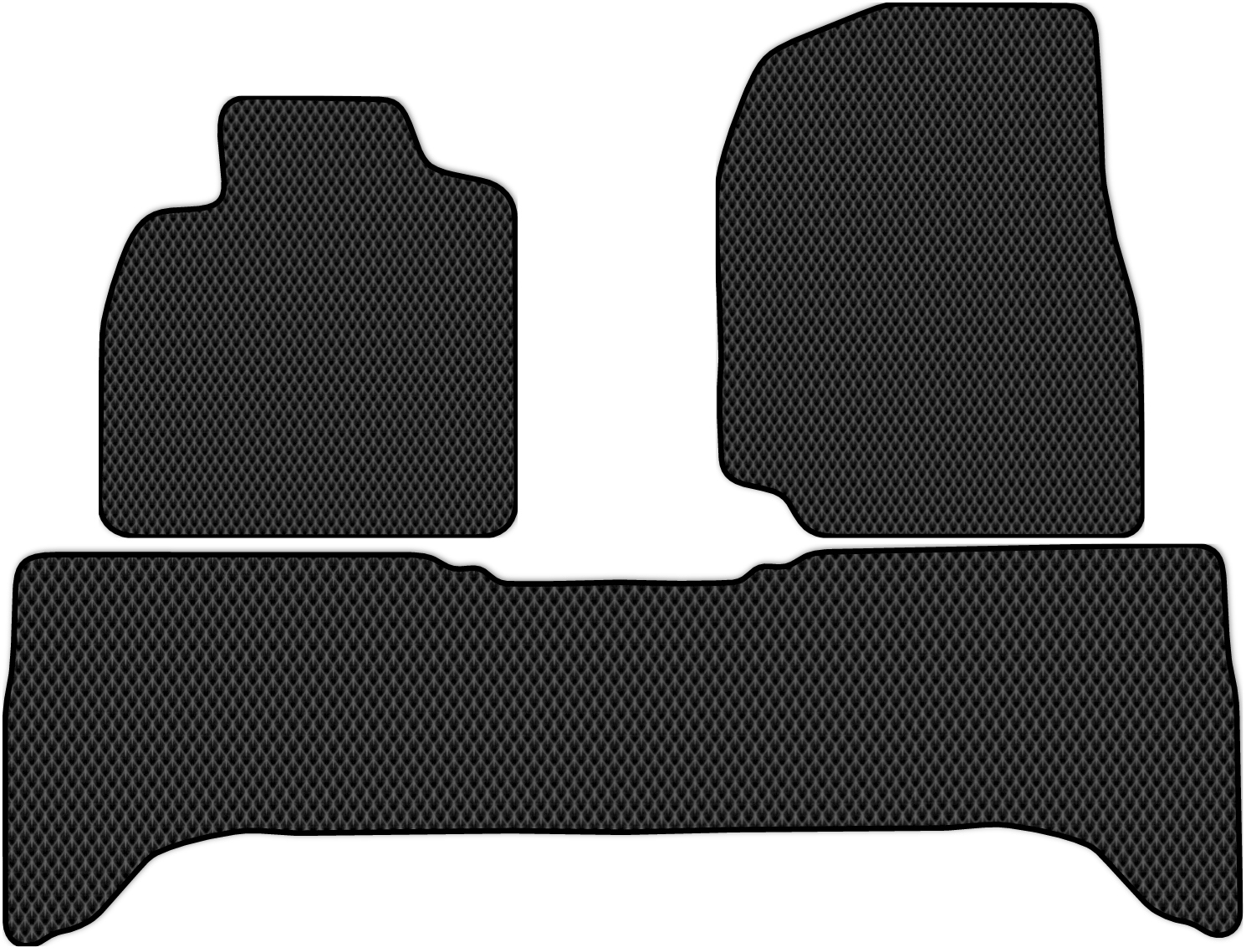 

Коврики ЭВА в салон для Toyota Land Cruiser 10 (100) 2002 - 2007, 3 шт. черный, 4818-W3N-H