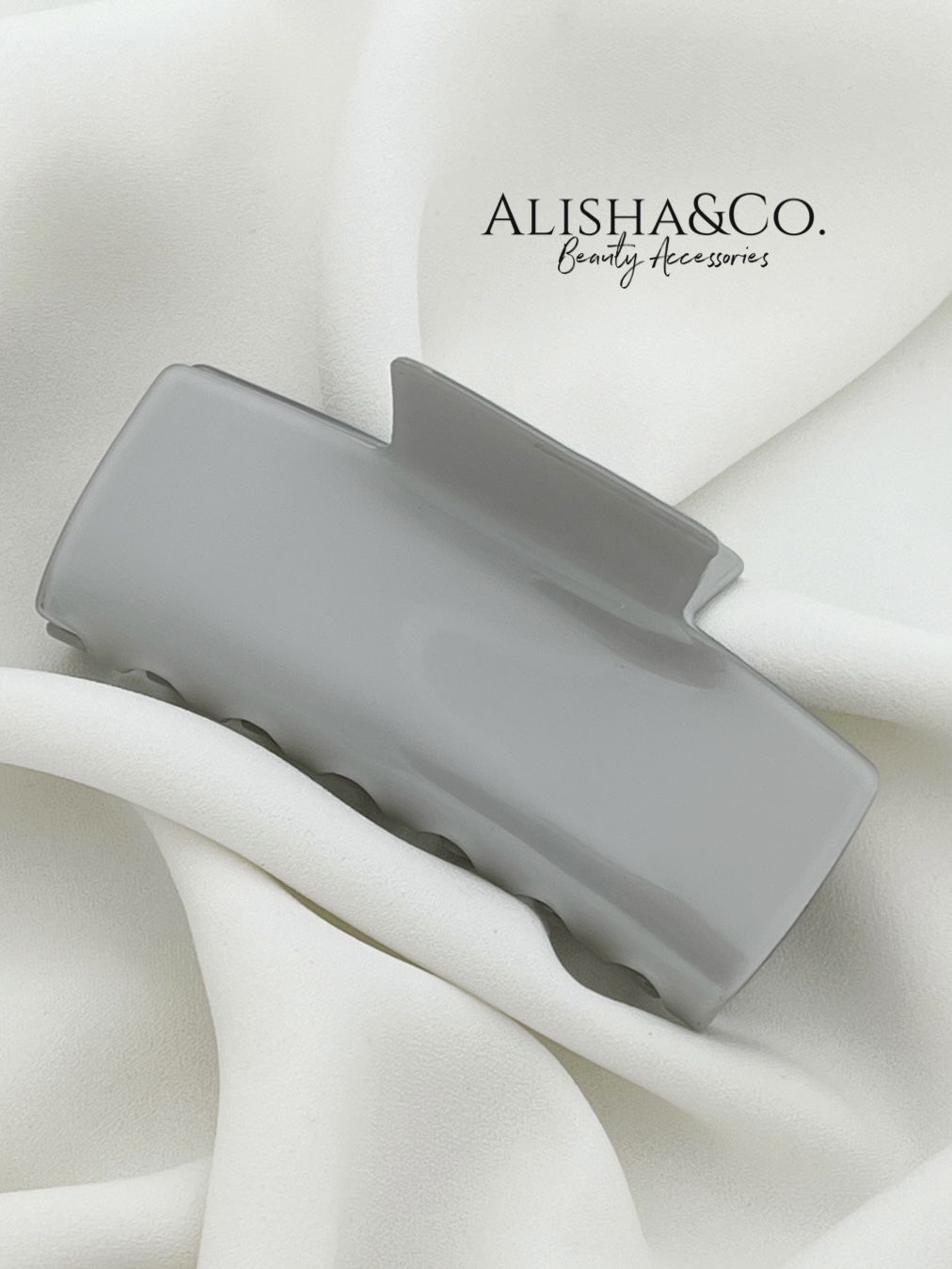 

Заколка-краб женская Alisha&Co. GLAZE серый глянец, 1 шт, GLAZE