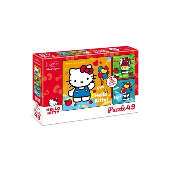 

Пазл Hatber 3-в-1 Hello Kitty 49 элементов 49ПЗ5_22702