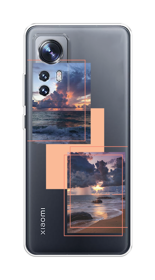

Чехол на Xiaomi 12/12X/12S "Sky collage", Розовый;прозрачный;синий, 316050-1