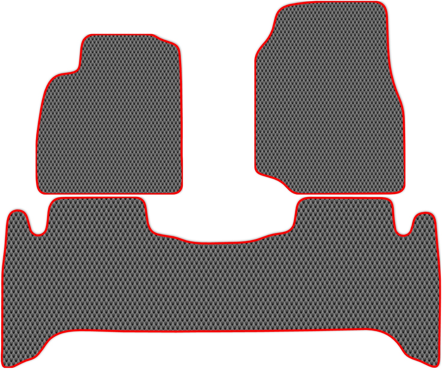 

Коврики ЭВА в салон для Toyota Land Cruiser 10 2000 - 2003, 3 шт. серый, красный кант, 4819-W3N-H