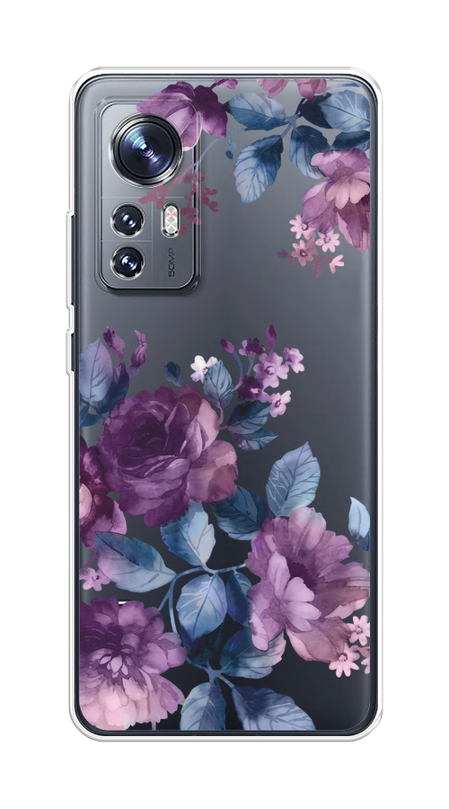 

Чехол на Xiaomi 12/12X/12S "Purple Blossoms", Синий;фиолетовый, 316050-1