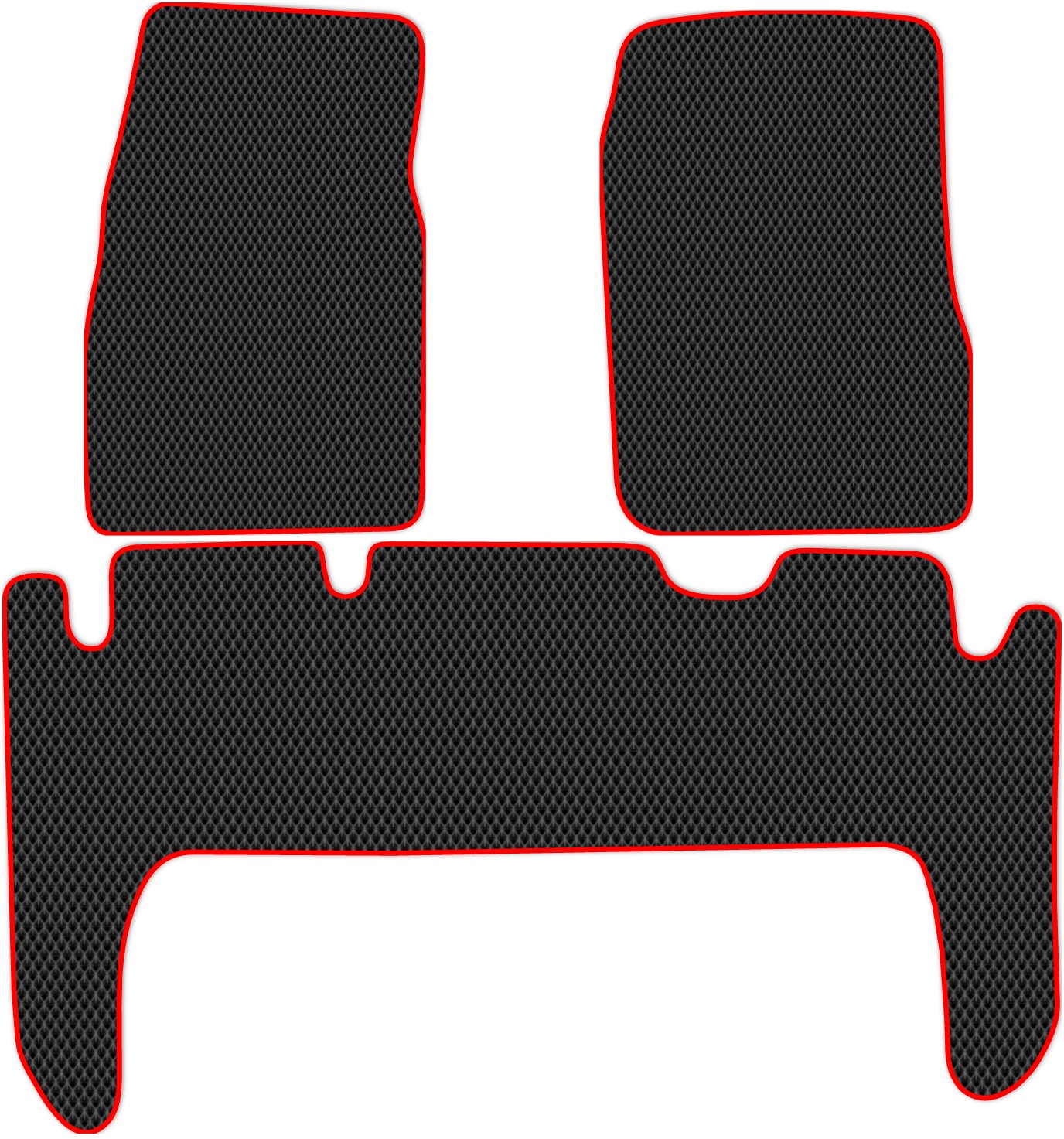 

Коврики ЭВА в салон для Toyota Land Cruiser 9 1990 - 1997, 3 шт. черный, красный кант, 4822-W3N-H