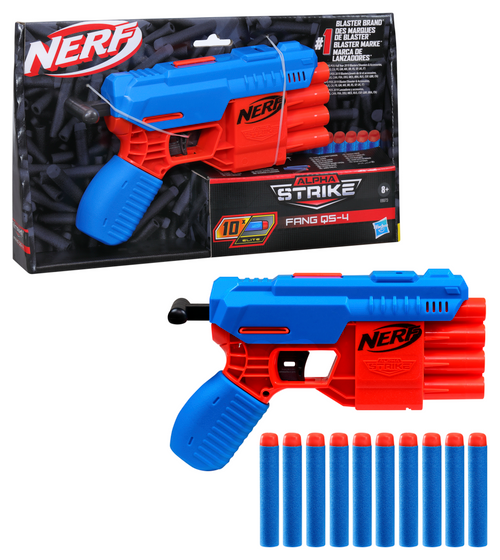 Бластер игрушечный Nerf Alpha Strike Fang QS-4 E6973 крылья велосипедные yung fang pm 24f r 26 700с комплект пластик pm 24f r 26 700с