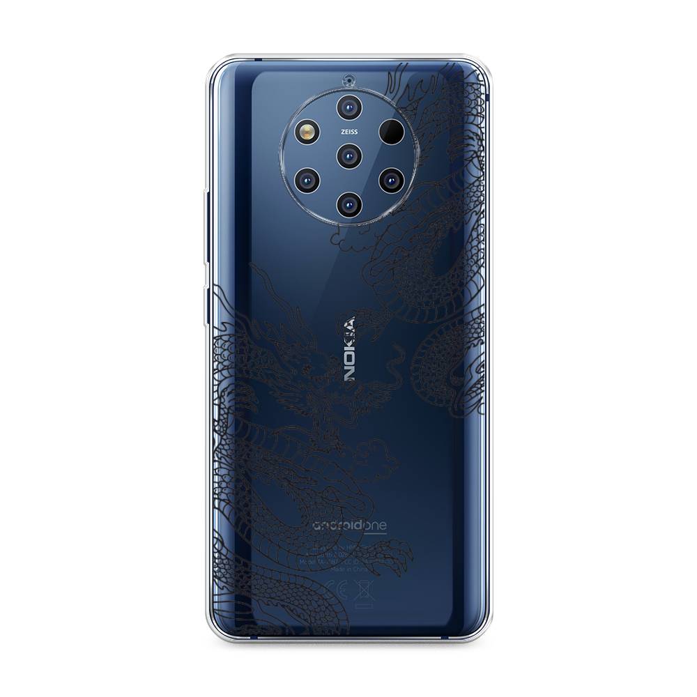 

Чехол на Nokia 9 Pure View "Два китайских дракона", Серый;черный, 122350-1