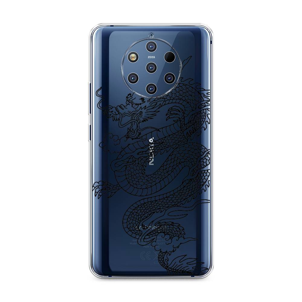 

Чехол на Nokia 9 Pure View "Большой китайский дракон", Черный;серый, 122350-1