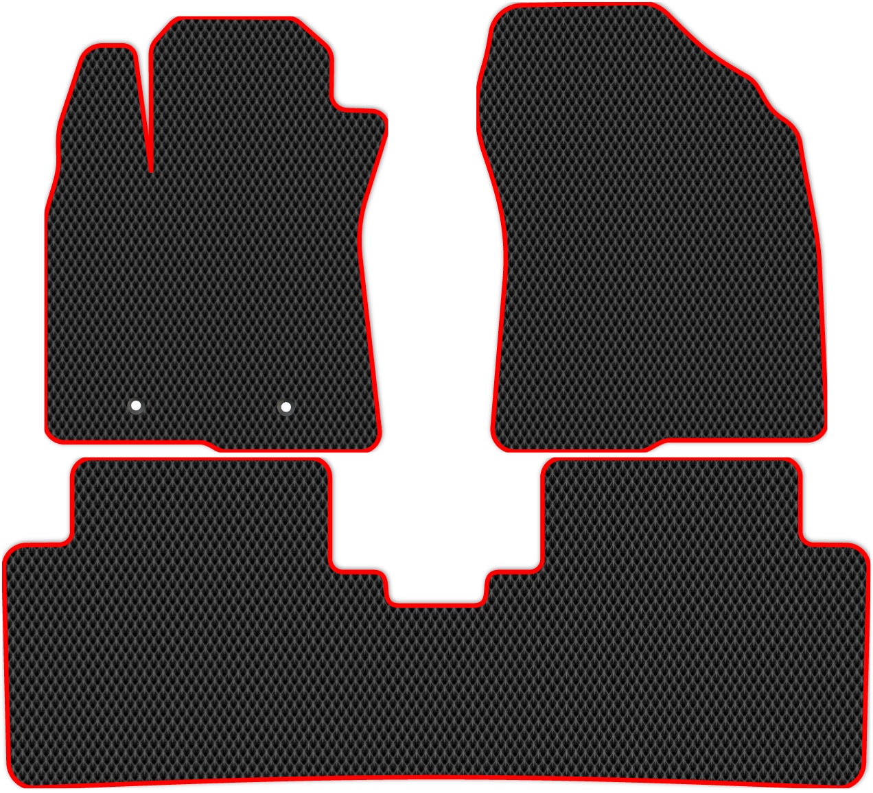 

Коврики ЭВА в салон для Toyota Avensis 3 2008 - 2011, 3 шт. черный, красный кант, 4823-W3YL-H