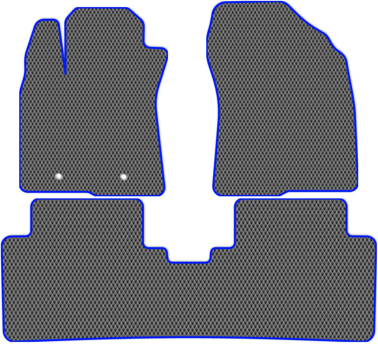 

Коврики ЭВА в салон для Toyota Avensis 3 2008 - 2011, 3 шт. серый, синий кант, 4823-W3YL-H
