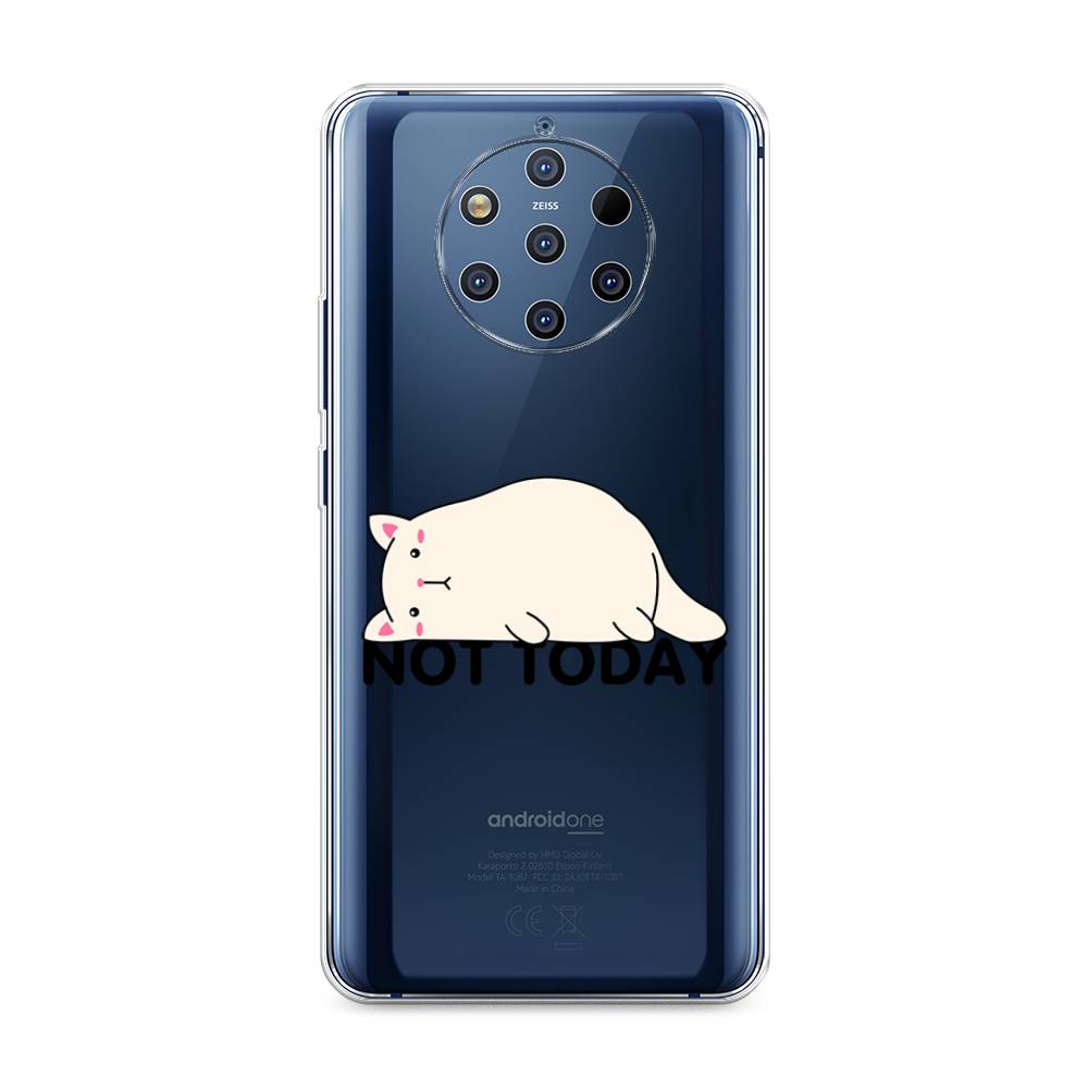 

Чехол на Nokia 9 Pure View "Cat not today", Белый;розовый;черный, 122350-1