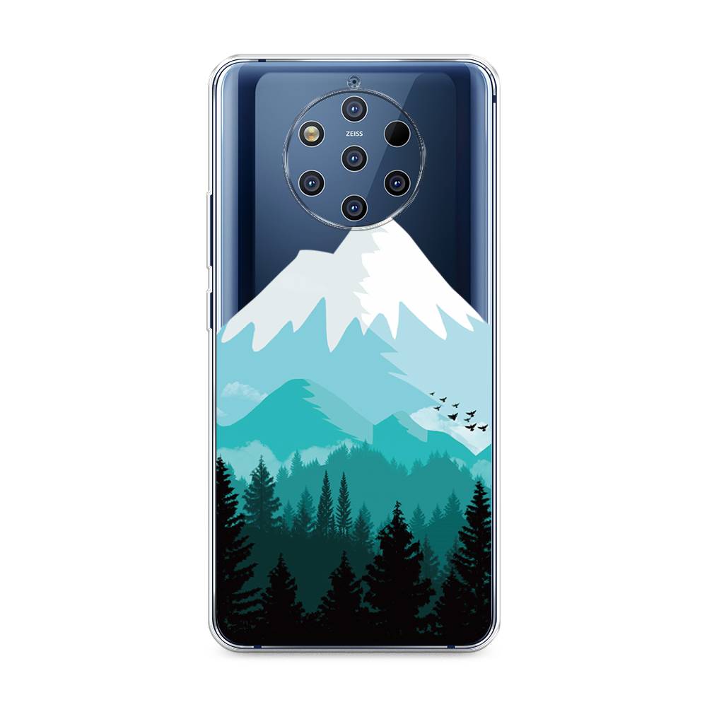 

Чехол на Nokia 9 Pure View "Синяя снежная гора", Белый;голубой, 122350-2