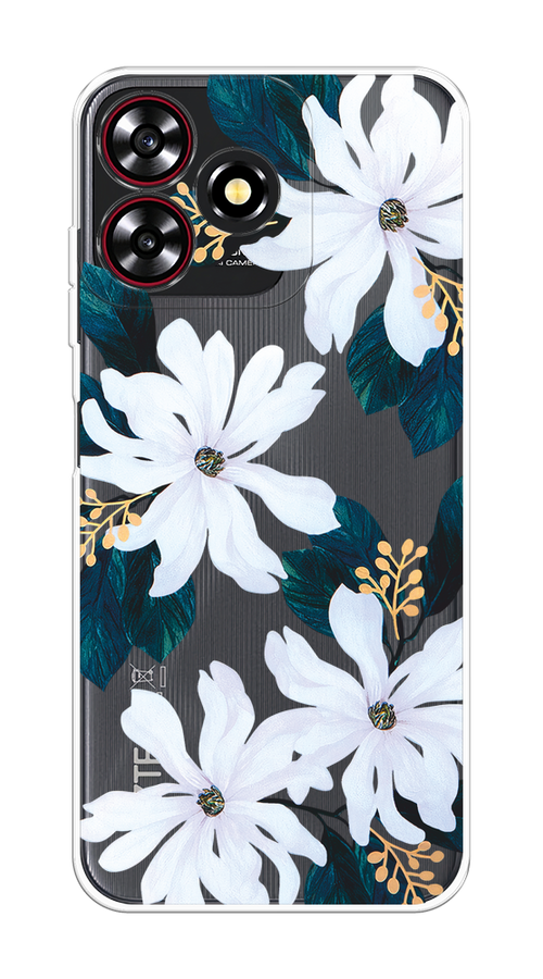 

Чехол на ZTE Blade A73 4G/V50 Smart "Delilah Flower", Зеленый;белый, 136450-1