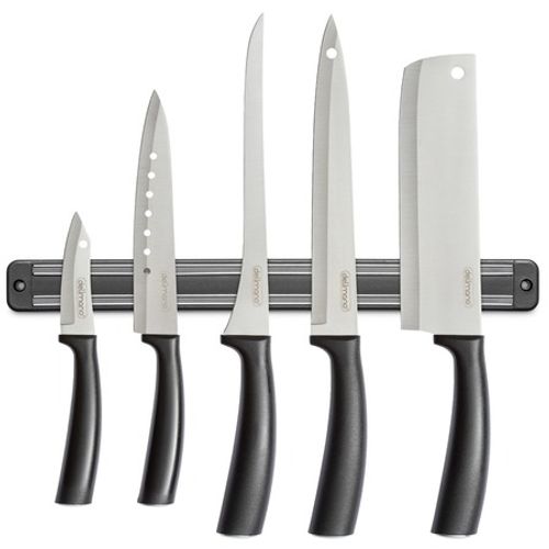 фото Набор кухонных ножей delimano brava 6 в 1 с магнитным держателем черный